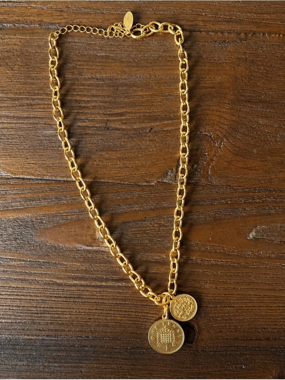 Gold Coin Pendant Chain Necklace for Women